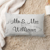 大理石"私達は"モノグラムのな結婚式の枕 ランバークッション (ブランケット)