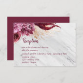 大理石&秋バーガンディーウェディングレセプション詳細 出欠カード (正面/裏面)