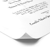 大理石 結婚 家族 追悼 テーブル 赤いハート ポスター (角)