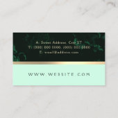 大理石(緑)テクスチャフェイク金ゴールドストライプ(G) 名刺 (裏面)