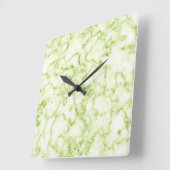 大理石（緑）パターン スクエア壁時計 (傾斜)