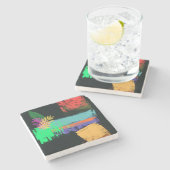 大理石 美観 コースター-マルチカラー ストーンコースター (横)