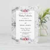 大理石 花柄 結婚式招待状 招待状 (スタンド正面)