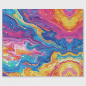 大理石，虹の色，幾何学的デザイン,カラフル ラッピングペーパー (フラット)