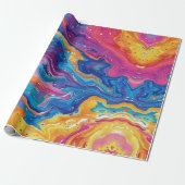大理石，虹の色，幾何学的デザイン,カラフル ラッピングペーパー (アンロールド)