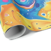 大理石，虹の色，幾何学的デザイン,カラフル ラッピングペーパー (ロールコーナー)