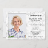 大理石 記念 命の祝い 写真 追悼式 招待状 (正面)