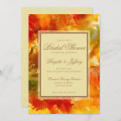 大理石 赤 オレンジ ゴールド イエロー ブライダルシャワー セーブザデート (正面/裏面)