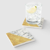 大理石 + 金ゴールドの石造りのコースター ストーンコースター (横)