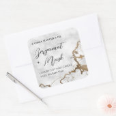 大理石&金ゴールドエレガントキャンドル包装 スクエアシール (封筒)