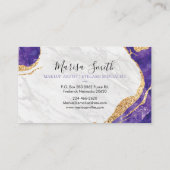 大理石、金ゴールドグリッターブルーストーン 名刺 (裏面)