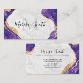 大理石、金ゴールドグリッターブルーストーン 名刺 (正面/裏面)