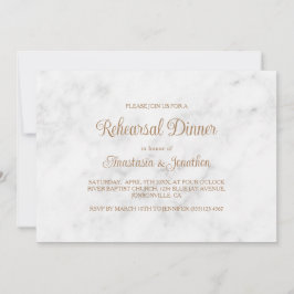 大理石&金ゴールドスクリプトデザインリハーサルディナー 招待状