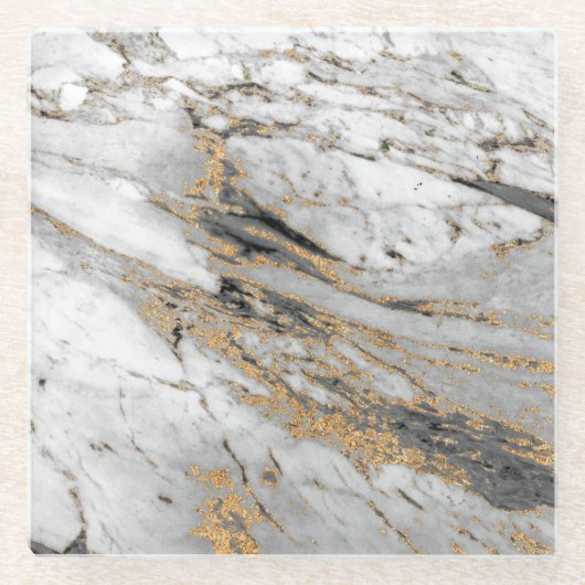 大理石(金ゴールドスモダンラブ) ガラスコースター (正面)