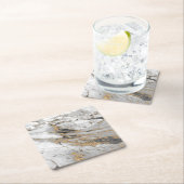 大理石(金ゴールドスモダンラブ)  スクエアペーパーコースター (インサイチュ)