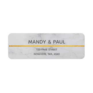 大理石&金ゴールドフォト誕生日 ラベル