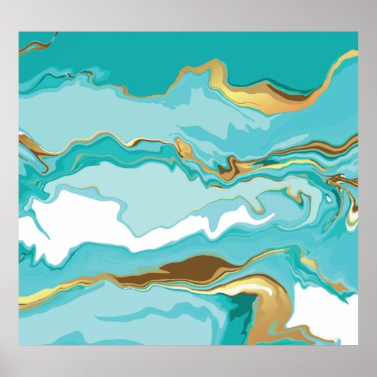 大理石、金ゴールド:抽象芸術ヴィンテージ背景。 ポスター (正面)