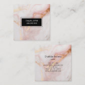 大理石、金ゴールド&赤面サロン、メイク、美しい写真 スクエア名刺 (正面/裏面)