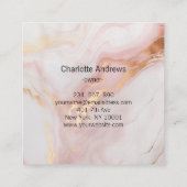 大理石、金ゴールド&赤面サロン、メイク、美しい写真 スクエア名刺 (裏面)