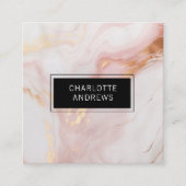 大理石、金ゴールド&赤面サロン、メイク、美しい写真 スクエア名刺 (正面)