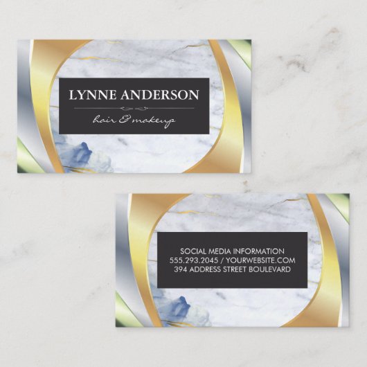 大理石 |金属層 名刺 (正面/裏面)