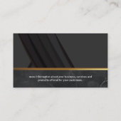 大理石 |金属金ゴールドトリム |黒のパネル 名刺 (裏面)