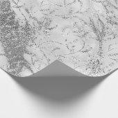 大理石 銀 灰色 白 花箔 桂樹 ラッピングペーパー (角)