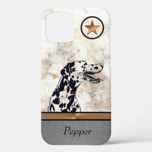 大理石/銅インクルードダルマチア犬iPhoneケース iPhone 12ケース