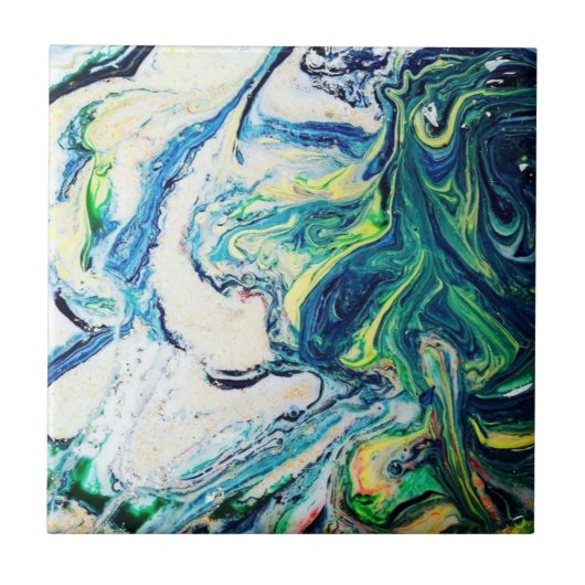 大理石（青と緑） タイル (正面)