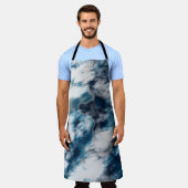 大理石（青） エプロン (着用した状態)