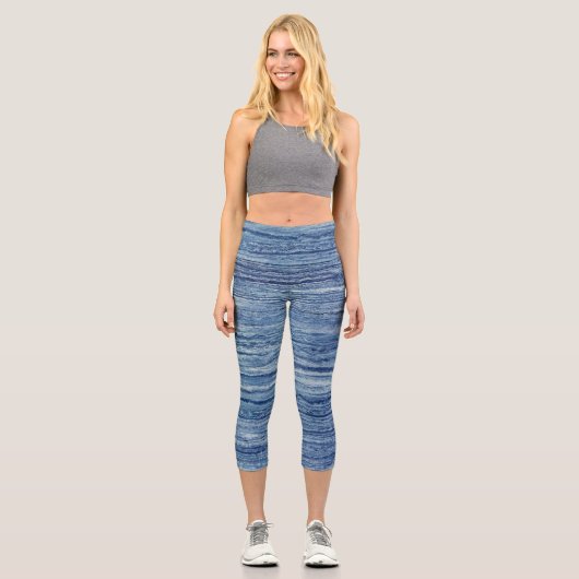 大理石（青） カプリレギンス (正面)