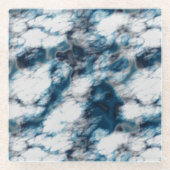 大理石（青） ガラスコースター (正面)