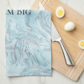 大理石(青) キッチンタオル (四つ折り)