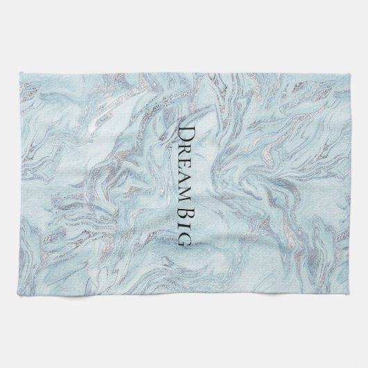 大理石（青） キッチンタオル (横)