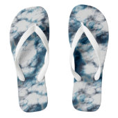 大理石（青） ビーチサンダル (フットベッド)