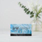 大理石（青） | ブラックトリム 名刺 (スタンド正面)