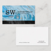 大理石（青） | ブラックトリム 名刺 (正面/裏面)