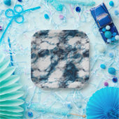 大理石（青） ペーパープレート (パーティー)