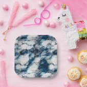 大理石（青） ペーパープレート (パーティー)