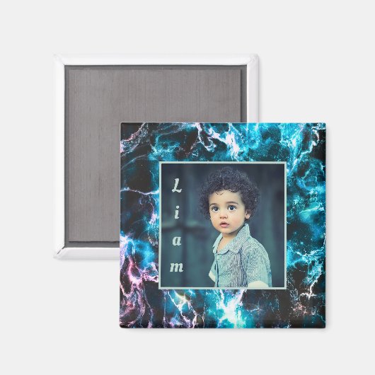 大理石（青） マグネット (正面/裏面)