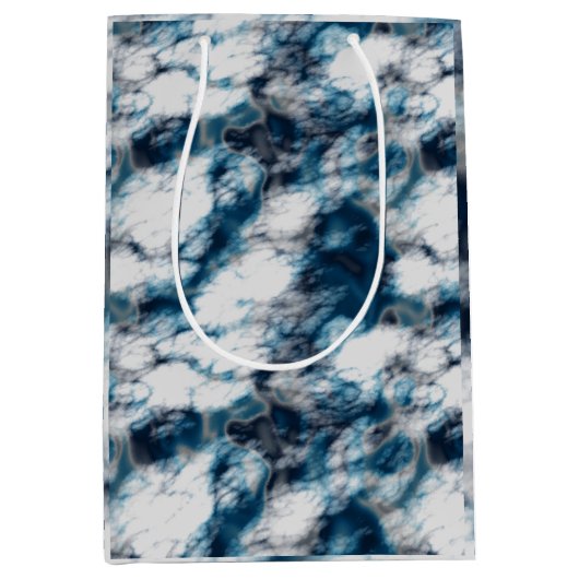 大理石（青） ミディアムペーパーバッグ (正面)