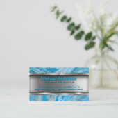 大理石(青) |メタリック 名刺 (スタンド正面)