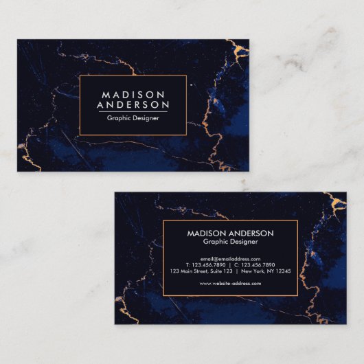 大理石（青） 名刺 (正面/裏面)