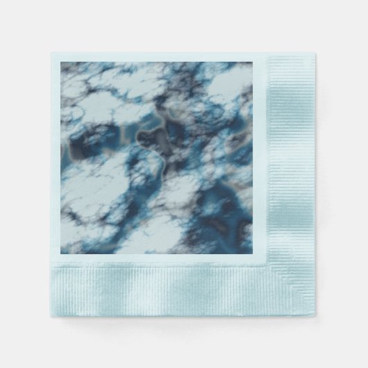 大理石（青） 縁ありカクテルナプキン (正面)
