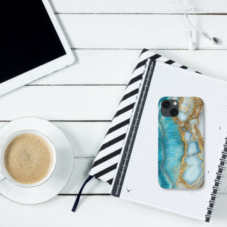 大理石（青） iPhone 13ケース