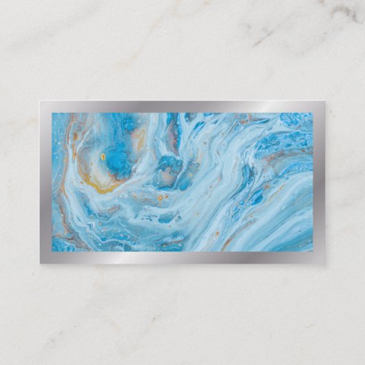 大理石（青） | QRコード名刺 名刺 (裏面)