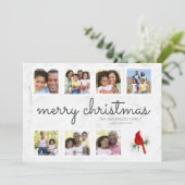 大理石(鳥)ショウジョウコウカンチョウスクリプトフォトコラージクリスマス シーズンカード (スタンド正面)