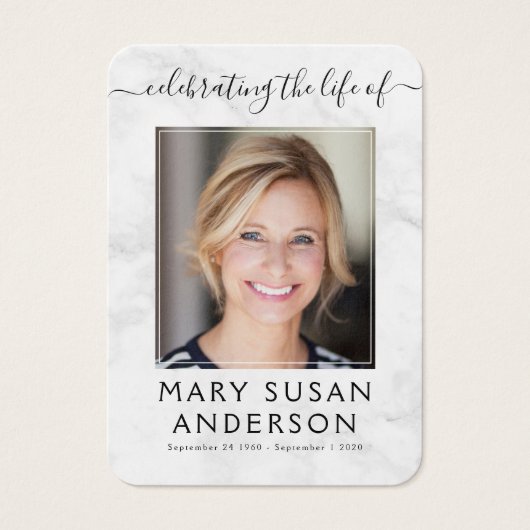 大理石（鳥）ショウジョウコウカンチョウ写真記念祈りの言葉カード (正面)