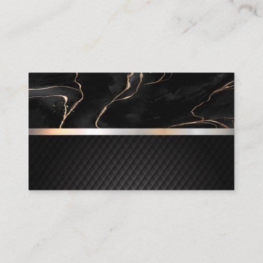 大理石 |黒いタイル |エステート実在ロゴ 名刺 (裏面)