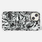 大理石 – 黒 – 壁紙 – パターン iPhoneケース (裏面横)